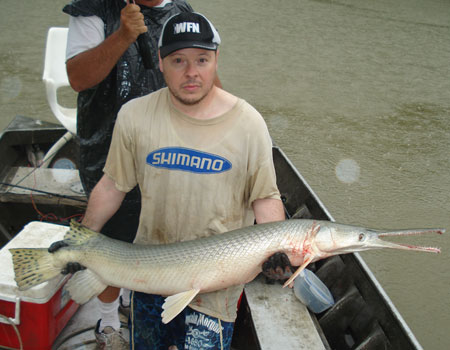 Freshwater sport fishing in Montreal, Quebec and Ontario.: Alligator gar  fishing, Texas river monsters